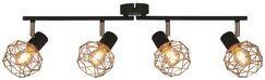 Lampa ścienna sufitowa listwa czarno-złota 4x40W E14 Acrobat 94-66657