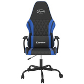 vidaXL Fotel gamingowy, czarno-niebieski, sztuczna skóra model standard