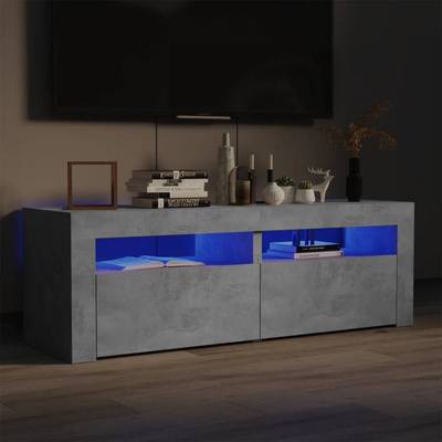 vidaXL Szafka pod TV z oświetleniem LED, szarość betonu, 120x35x40 cm model standard