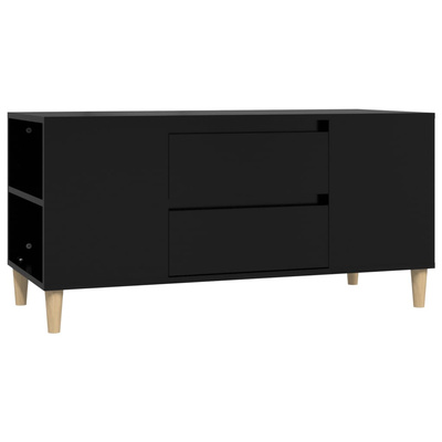 vidaXL Szafka pod TV, czarna, 102x44,5x50 cm, materiał drewnopochodny