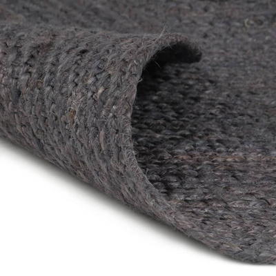vidaXL Ręcznie wykonany dywan z juty, okrągły, 90 cm, ciemnoszary