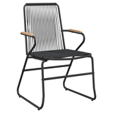9-częściowy zestaw mebli ogrodowych, czarny, rattan PVC