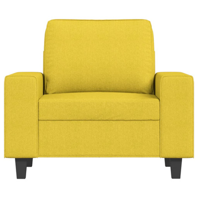 vidaXL Fotel z podnóżkiem, jasnożółty, 60 cm, tkanina