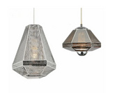 Designerska geometryczna Lampa wisząca ETCHi – CHROME E27 AD306