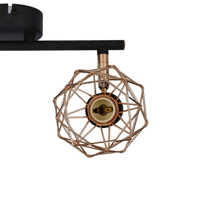 Lampa sufitowa listwa ścienna czarna klosz miedziany Acrobat 92-22202