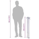 Kran ogrodowy na kwadratowym słupku, 100 cm, stal nierdzewna