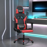 vidaXL Fotel gamingowy, czarno-czerwony, sztuczna skóra