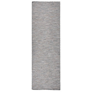 Dywan zewnętrzny o płaskim splocie, 80x250cm, brązowo-niebieski