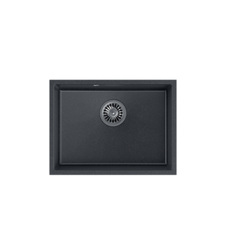 Quadron | ALEC 50 | kuchenny zlewozmywak CZARNY kropkowany | wymiary: 53,5 x 40 x 20,5 cm | 1-komorowy podwieszany | podbudowa szafki: od 60 cm