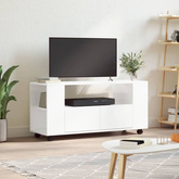 vidaXL Szafka pod TV, wysoki połysk, biała, 102x34,5x43 cm