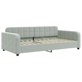 Sofa z funkcją spania, jasnoszara, 100x200 cm, obita aksamitem