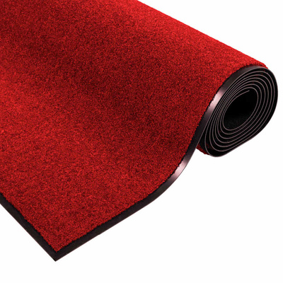 Dywanik wejściowy Czerwony i Czarny 120 x 250 cm 100% poliamid