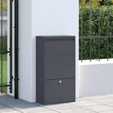 Skrzynka na przesyłki z drzwiami Antracyt 44 x 22 x 82 cm Stal