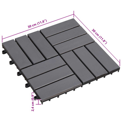 Płytka Tarasowa 30 pcs Szary 30 x 30 cm Drewno Akacjowe