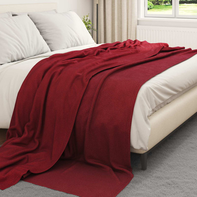 Koce narzutowe 24 pcs Bordeaux Czerwony 270 x 240 cm Polar