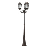 Lampa ogrodowa kolor bronzu 61 x 53 x 235 cm Aluminium i szkło