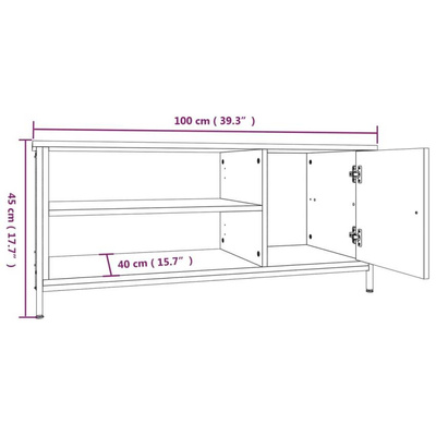 vidaXL Szafka pod TV, czarna, 100x40x45 cm, materiał drewnopochodny