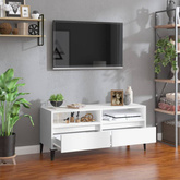 vidaXL Szafka pod TV, biała, 100x34,5x44,5 cm, materiał drewnopochodny wariant 4