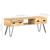 vidaXL Szafka pod TV, 120x35x45 cm, lite drewno mango