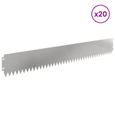 Krawężnik do trawnika 20 szt. 103 x 15 cm Stal srebrny