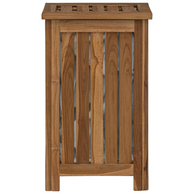 Kosz na pranie naturalny 35 x 25 x 60 cm Lite drewno teakowe