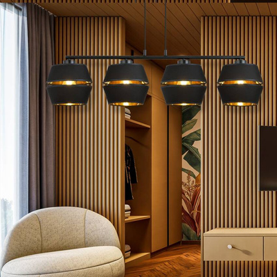 Lampa wisząca  PIANO 4 BLACK/GOLD