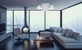Nowoczesna lampa sufitowa led kryształ ANTILA srebrny wariant 5
