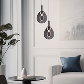 Lampa wisząca szklana LUKKA ze srebrnym kloszem – elegancka lampa do jadalni i salonu LED