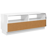 Szafka TV z oświetleniem LED, biel z połyskiem, 100x35x40 cm