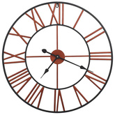 vidaXL Zegar ścienny, metal, 58 cm, czerwony