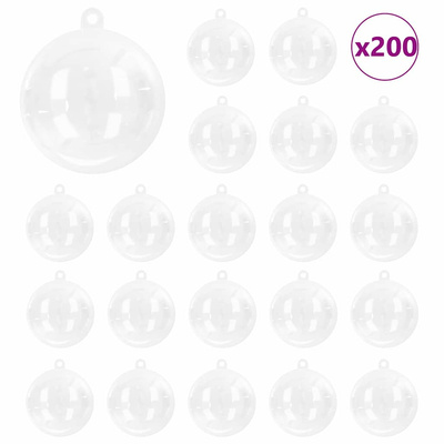 Zestaw Bombek Choinkowych 200 pcs przezroczysty ? 5 cm