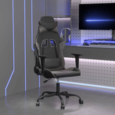 vidaXL Fotel gamingowy, czarno-szary, sztuczna skóra