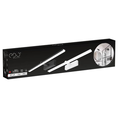 Kinkiet ścienny nad lustro ROA LED 60 Sand Black, 4000K, IP44, czarna, 60cm EDO777246 EDO Solutions