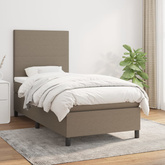 vidaXL Łóżko kontynentalne z materacem, taupe, tkanina, 90x200 cm wariant 11