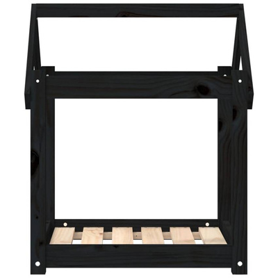 vidaXL Legowisko dla psa, czarne, 61x50x70 cm, lite drewno sosnowe