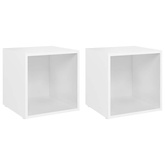 Szafki pod TV 2 szt., białe 37x35x37 cm materiał drewnopochodny