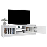 vidaXL Szafka pod TV, wysoki połysk, biała, 120x30x35,5 cm