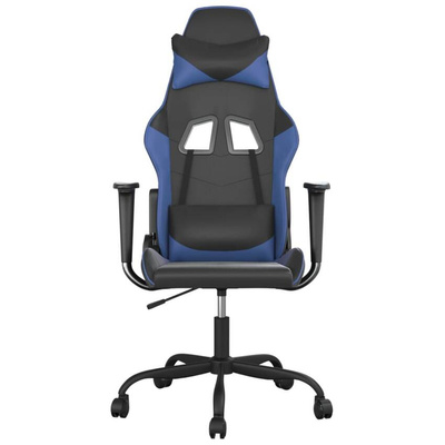 vidaXL Fotel gamingowy, czarno-niebieski, sztuczna skóra