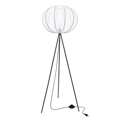 MELLOW lampa podłogowa czarny 1x40W E27 abażur 52 biały kula 51-40879
