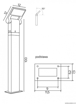 Lampa ogrodowa stojąca 11702-1000 DG