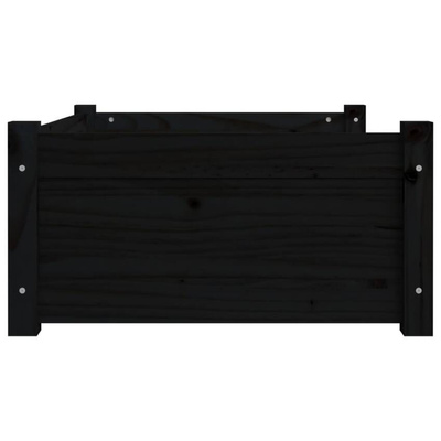 vidaXL Legowisko dla psa, czarne, 75,5x55,5x28 cm, lite drewno sosnowe model standard