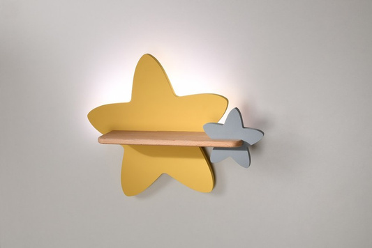 Kinkiet LED 5W dla dziecka żółto-szary gwiazdka Star Candellux 21-75611