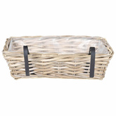 Hanging Planter Kosz 2 szt. Naturalna szarość 48 x 22 x 15 cm