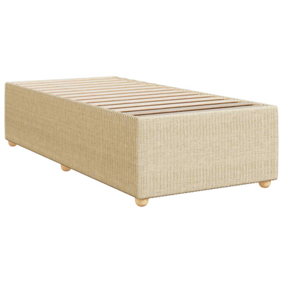 Łóżko z box spring LED z materacem kremowy 90 x 190 cm tkanina