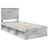 Ramka łóżka Szary beton 75 x 190 cm Lite drewno sosnowe