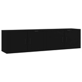 vidaXL Wiszące szafki telewizyjne, 2 szt., czarne, 80x34,5x40 cm