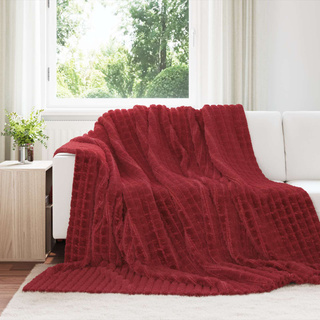 Koce narzutowe 6 pcs Bordeaux Czerwony 240 x 220 cm Polar