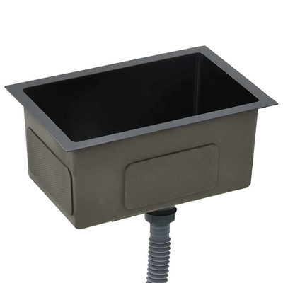 Ręcznie robiony zlewozmywak, czarny, stal nierdzewna