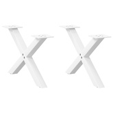 Nogi do stolika kawowego w kształcie litery X 2 szt. Białe 60x(30-31) cm Stal