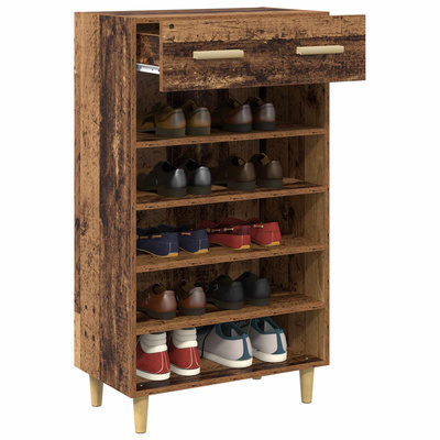 Szafka na buty z szufladą z półką Stare drewno 60 x 35 x 105 cm